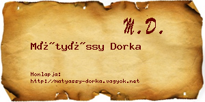 Mátyássy Dorka névjegykártya